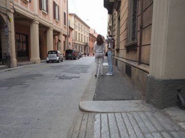 BOLOGNA, İTALYA - CIRCA EPTEMBERİ 2022: sütun portico