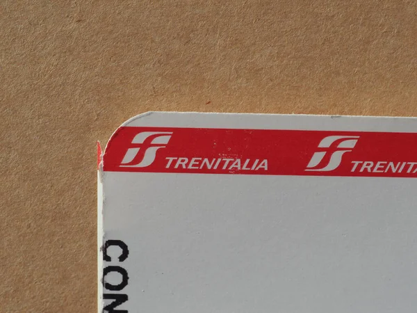 Rome Italy Circa August 2022 Trenitalia Sign Italian Train Ticket — Stock fotografie