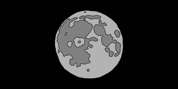 Linia Sztuka Ilustracja Pełni Księżyca — Zdjęcie stockowe