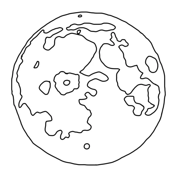 Linia Sztuka Ilustracja Pełni Księżyca — Zdjęcie stockowe