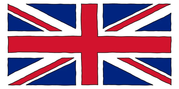 Handritad Flagga Förenade Kungariket Aka Union Jack — Stockfoto