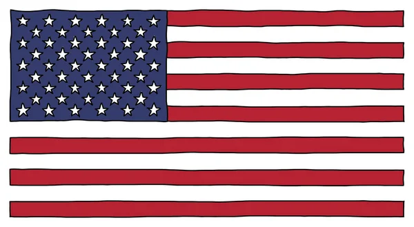 Handritad Flagga Usa Illustration — Stockfoto
