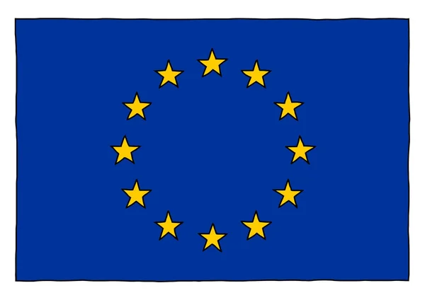 Χειρόγραφη Σημαία Της Ευρωπαϊκής Ένωσης Αλλιώς Ευρώπη — Φωτογραφία Αρχείου