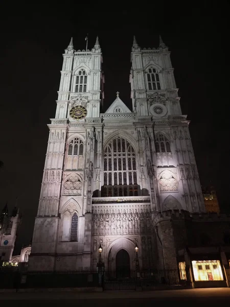 Église Anglicane Abbaye Westminster Nuit Londres Royaume Uni — Photo