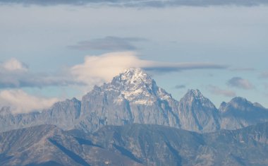 Monte Viso or Monviso located in Italy close to the French border is the highest mountain of the Cottian Alps