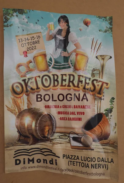 Bologna Italië Circa September 2022 Poster Van Het Oktoberfest — Stockfoto