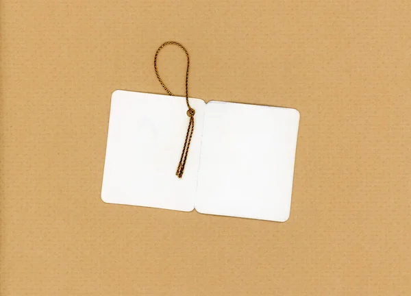 Prázdný Pozdrav Karta Kopírovacím Mezerou Přes Hnědé Papírové Pozadí — Stock fotografie
