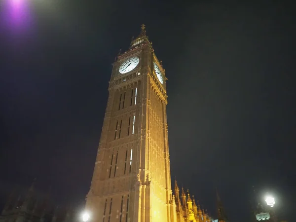 Big Ben Houses Parliament Aka Westminster Palace Nocy Londynie Wielka — Zdjęcie stockowe