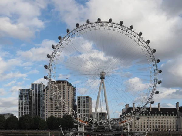 stock image LONDON, UK - CIRCA OCTOBER 2022: The London Eye ferris wheel on the South Bank of River Thames aka Millennium Wheel