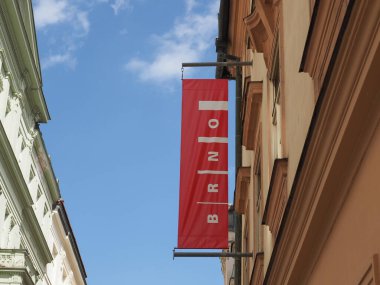 BRNO, CZECH CUMHURİYETİ - SİRKA EYLÜL 2022: Şehir pankartı