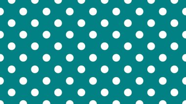 white colour polka dots pattern over teal cyan useful as a background