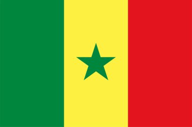 the Senegalese national flag of Senegal, Africa clipart