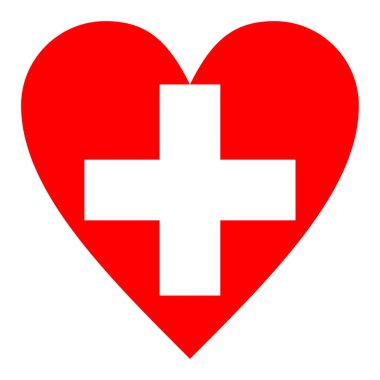 İsviçre 'yi seviyorum. Diğer adıyla İsviçre Konfederasyonu beyaz arka planda izole edilmiş.