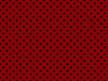 black polka dots pattern over dark red useful as a background