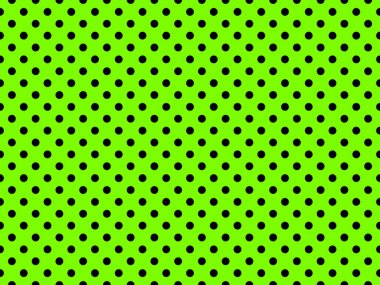 black polka dots pattern over lawn green useful as a background