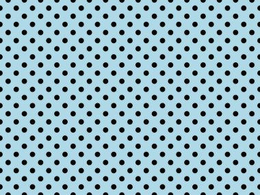 black polka dots pattern over light blue useful as a background