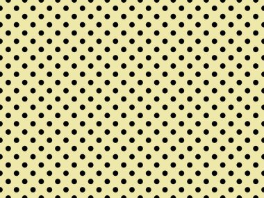 black polka dots pattern over pale goldenrod useful as a background
