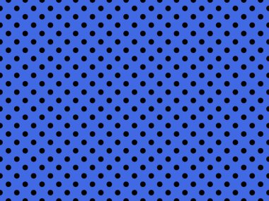 black polka dots pattern over royal blue useful as a background