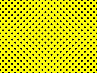 black polka dots pattern over yellow useful as a background
