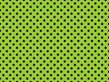 black polka dots pattern over yellow green useful as a background