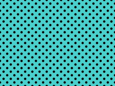 black polka dots pattern over medium turquoise useful as a background