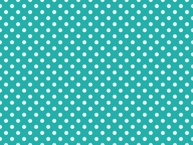 white polka dots pattern over light sea green useful as a background
