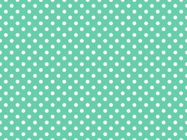 white polka dots pattern over medium aquamarine useful as a background