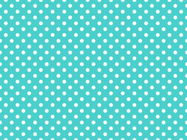 white polka dots pattern over medium turquoise useful as a background