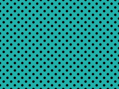 black polka dots pattern over light sea green useful as a background
