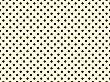 black polka dots pattern over light yellow useful as a background