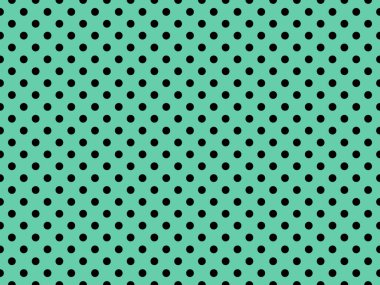black polka dots pattern over medium aquamarine useful as a background