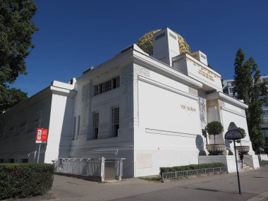 VIENNA, AUSTRIA - CIRCA 2022: 1897 dolaylarında Olbrich 'in Sosis Bölümü, Der Zeit ihre Kunst Der Kunst ihre Freiheit Ver Sacrum Her çağa sanatını her sanata kutsal bahara çeviri