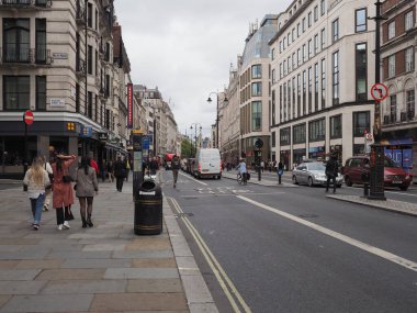 LONDON, UK - CIRCA OCTOBER 2022: People strolling down the Strand