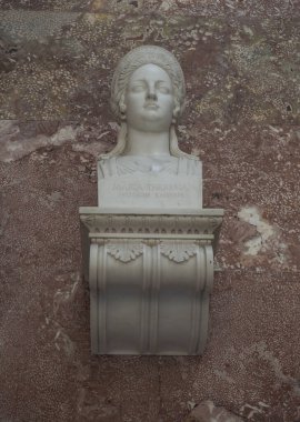 DONAUSTAUF, GERMANY - CIRCA JUNE 2022: Bust of German empress Maria Theresia at Walhalla temple by sculptor Eberhard circa 1811