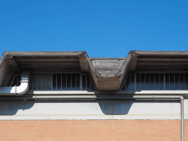 architectural detail of an industrial building roof