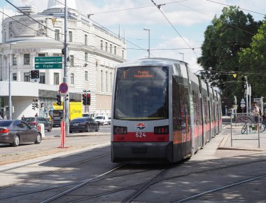 VIENNA, AUSTRIA - CIRCA SEPTEMBER 2022: Tramway public transport