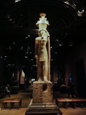 TURIN, ITALY - CIRCA DECEMBER 2022: Sethy II statue at Museo Egizio translation Egyptian Museum
