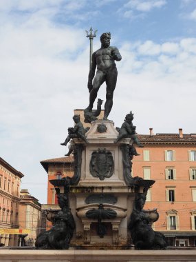 BOLOGNA, ITALY - CIRCA SEPTEMBER 2022: Fontana del Nettuno translation Neptun Fountain by artists Tommaso Laureti and Giambologna circa 1563