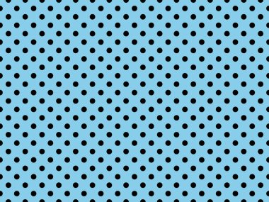 black polka dots pattern over sky blue useful as a background