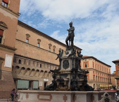 BOLOGNA, ITALY - CIRCA SEPTEMBER 2022: Fontana del Nettuno translation Neptun Fountain by artists Tommaso Laureti and Giambologna circa 1563
