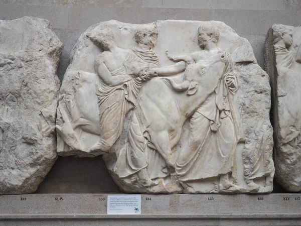 London Circa October 2022 Elgin Marbles Parthenon Sculptures British Museum — стокове фото