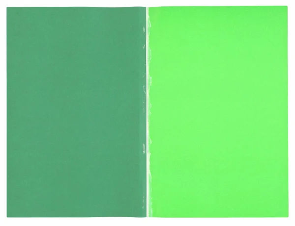 空白绿色双页纸纹理作为背景材料很有用 — 图库照片