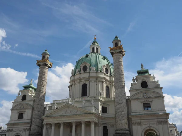 Karlskirche Tłumaczenie Kościół Karola Borromeusza Wiedeń Austria — Zdjęcie stockowe
