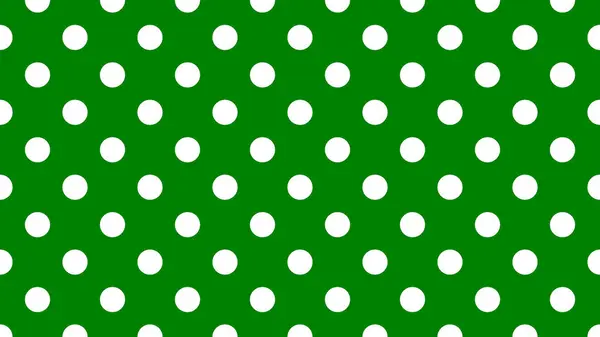 Bílá Barva Polka Tečky Vzor Nad Zelenou Užitečné Jako Pozadí — Stockový vektor