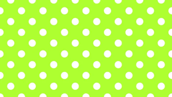 背景として役立つ緑色の黄色の上に白の水玉模様 — ストックベクタ