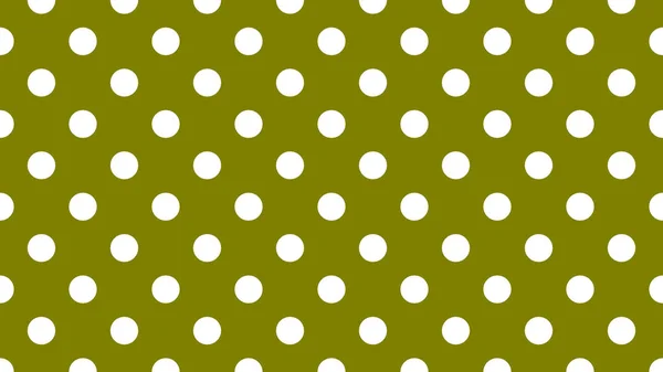 橄榄绿上的白色圆点图案作为背景很有用 — 图库矢量图片