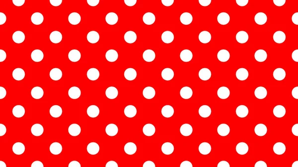 Biały Kolor Polka Kropki Wzór Czerwonym Przydatne Jako Tło — Wektor stockowy