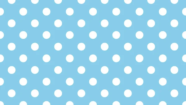 White Colour Polka Dots Pattern Sky Blue Useful Background — Stock Vector