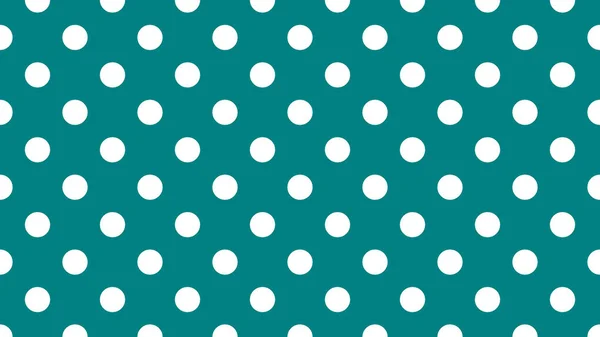 White Colour Polka Dots Pattern Teal Cyan Useful Background — Stok Vektör