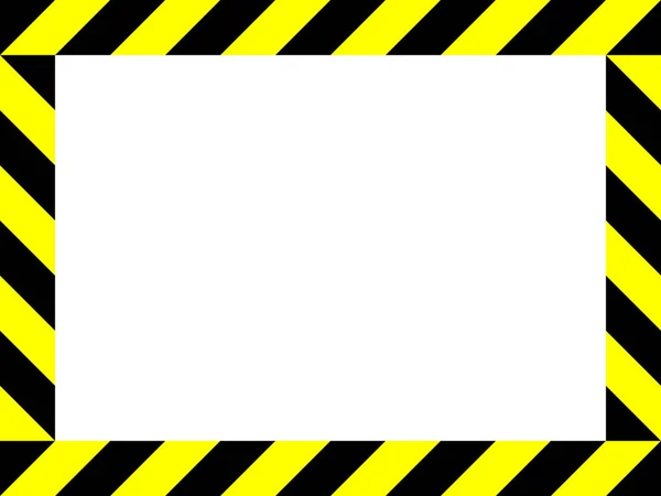 Black Yellow Warning Tape Frame Copy Space — Stock Vector